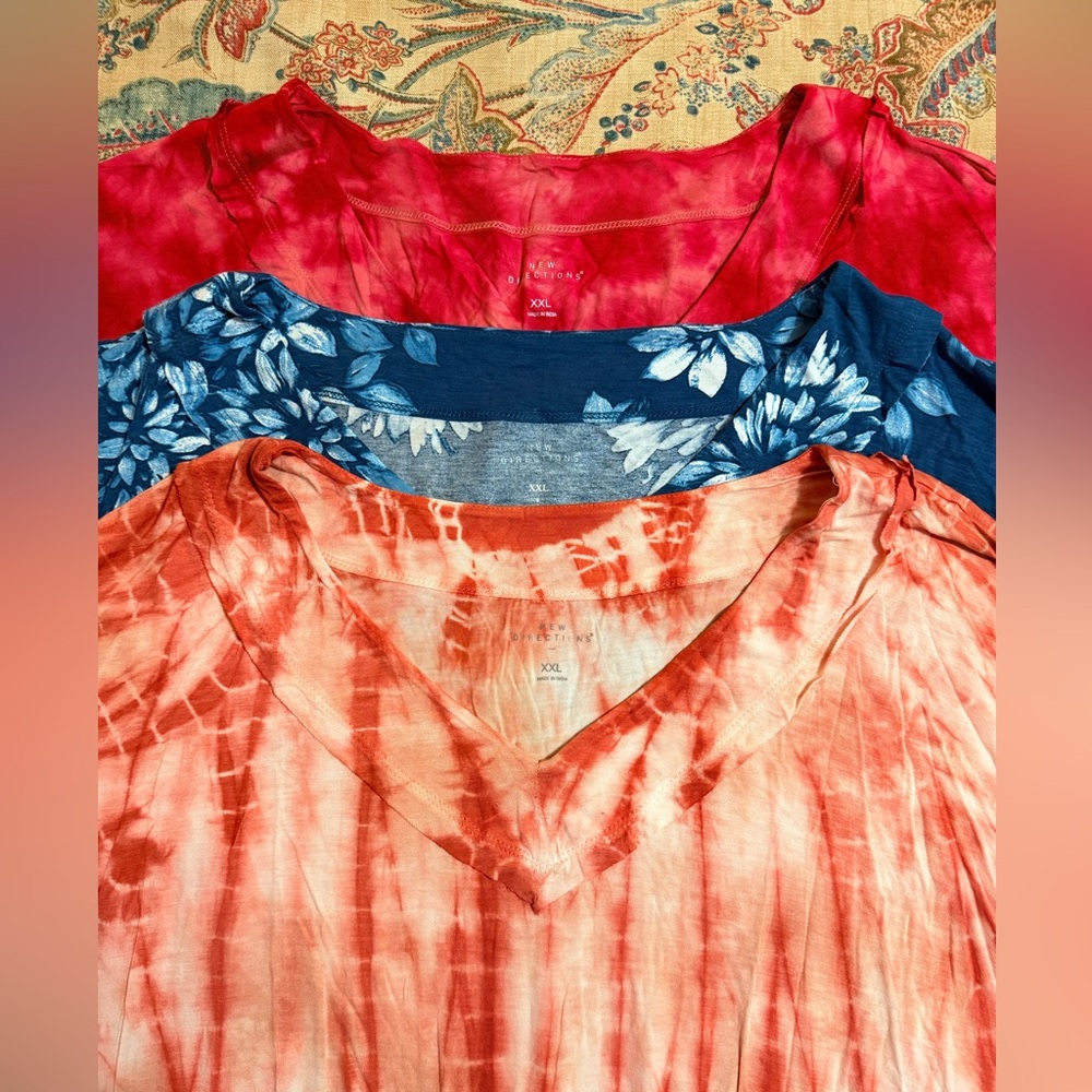 New Directions XXL V-Neck Long Sleeve NWT Tops Bundle of 3